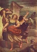 Honore Daumier sein Sohn und der Esel Germany oil painting artist